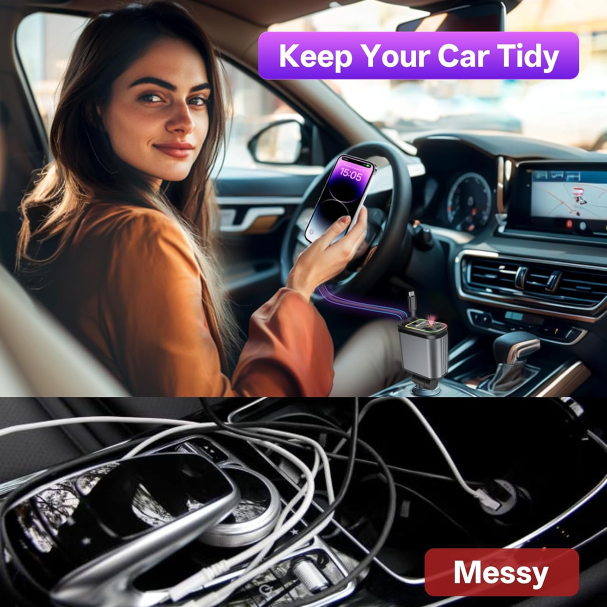 4 in 1 Car Charging Port Starlight