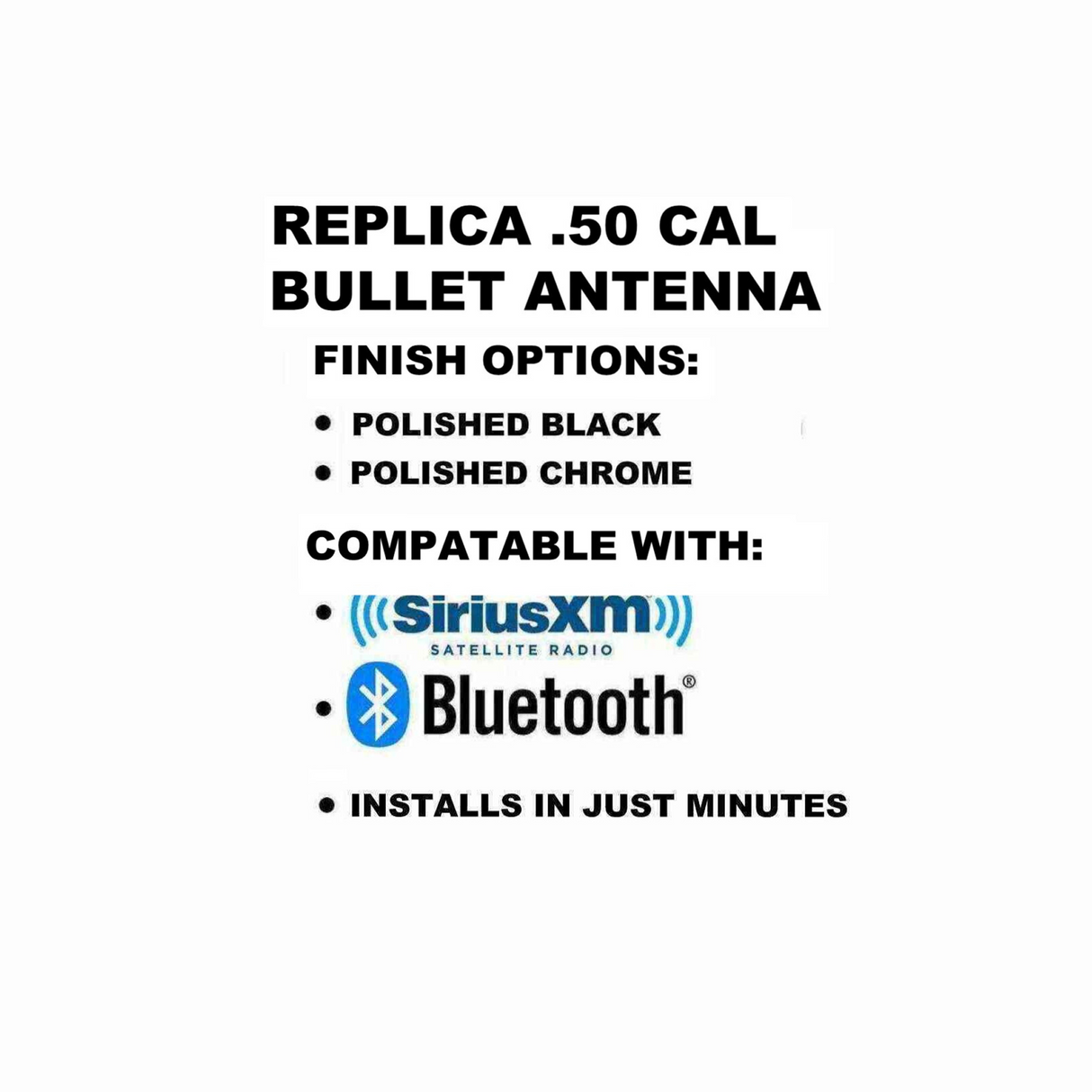 .50 Cal Bullet Antenna with Adapters