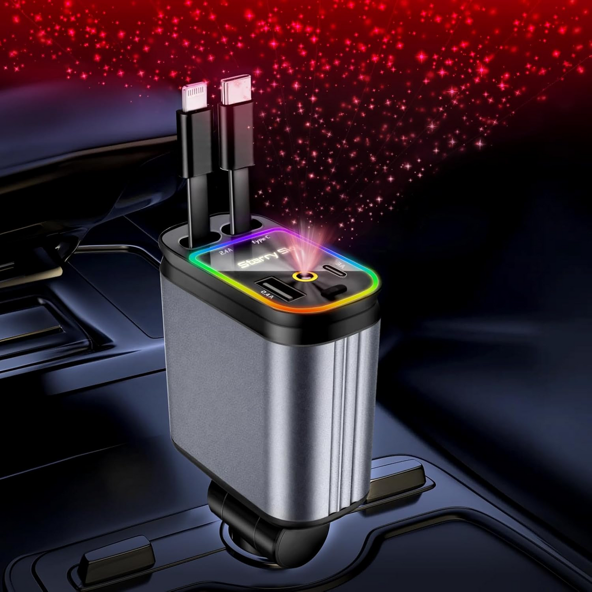 4 in 1 Car Charging Port Starlight