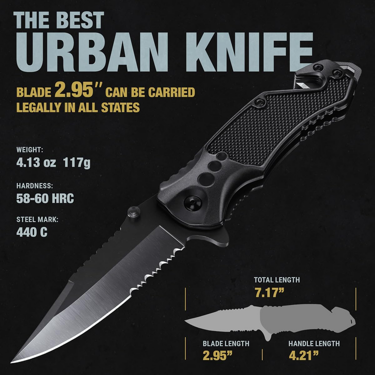 Pocket Knife, Glass Breaker, Seat Belt Cutter